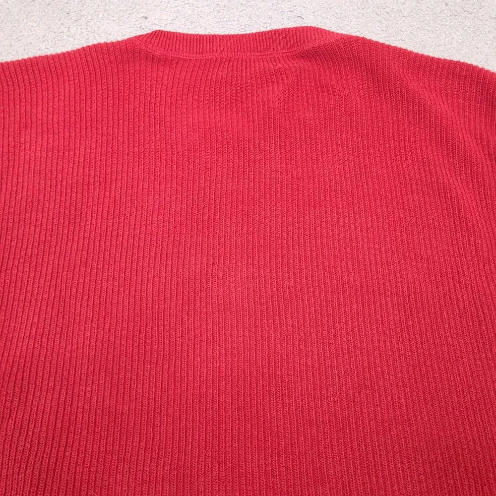 Vintage Eddie Bauer Sweater Mens XL Tall XLT Red Ribbed Made in USA Crewneck - Picture 13 of 14